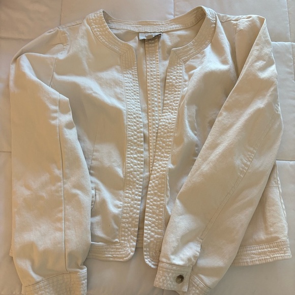 LOFT Women’s Cream Denim Light Jacket - Picture 1 of 11